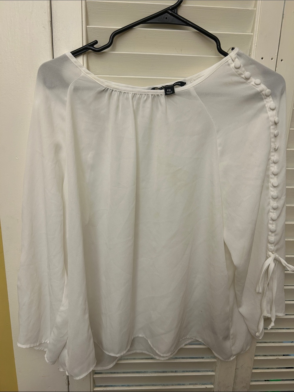 Polo by Ralph Lauren Cream Long-Sleeve Button-Trim Peasant Blouse